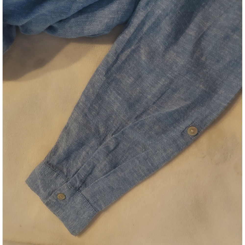 Orvis Womens Light Blue Linen Blend LS Button-Up Blouse Top Size Medium NWT - Picture 6 of 10